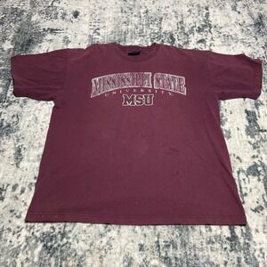 Vintage JanSport Mississippi State University MSU T-Shirt Mens XL Maroon